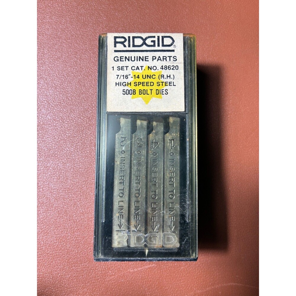 Ridgid 48620 7/16" -14 UNC (RH) High Speed Alloy Steel 500B Bolt Dies